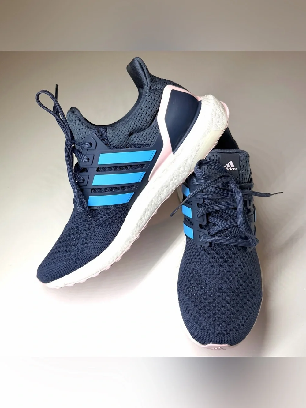 Adidas Women’s Ultraboost 1.0 Navy/ Pink / White Running Shoes Size- 8.5